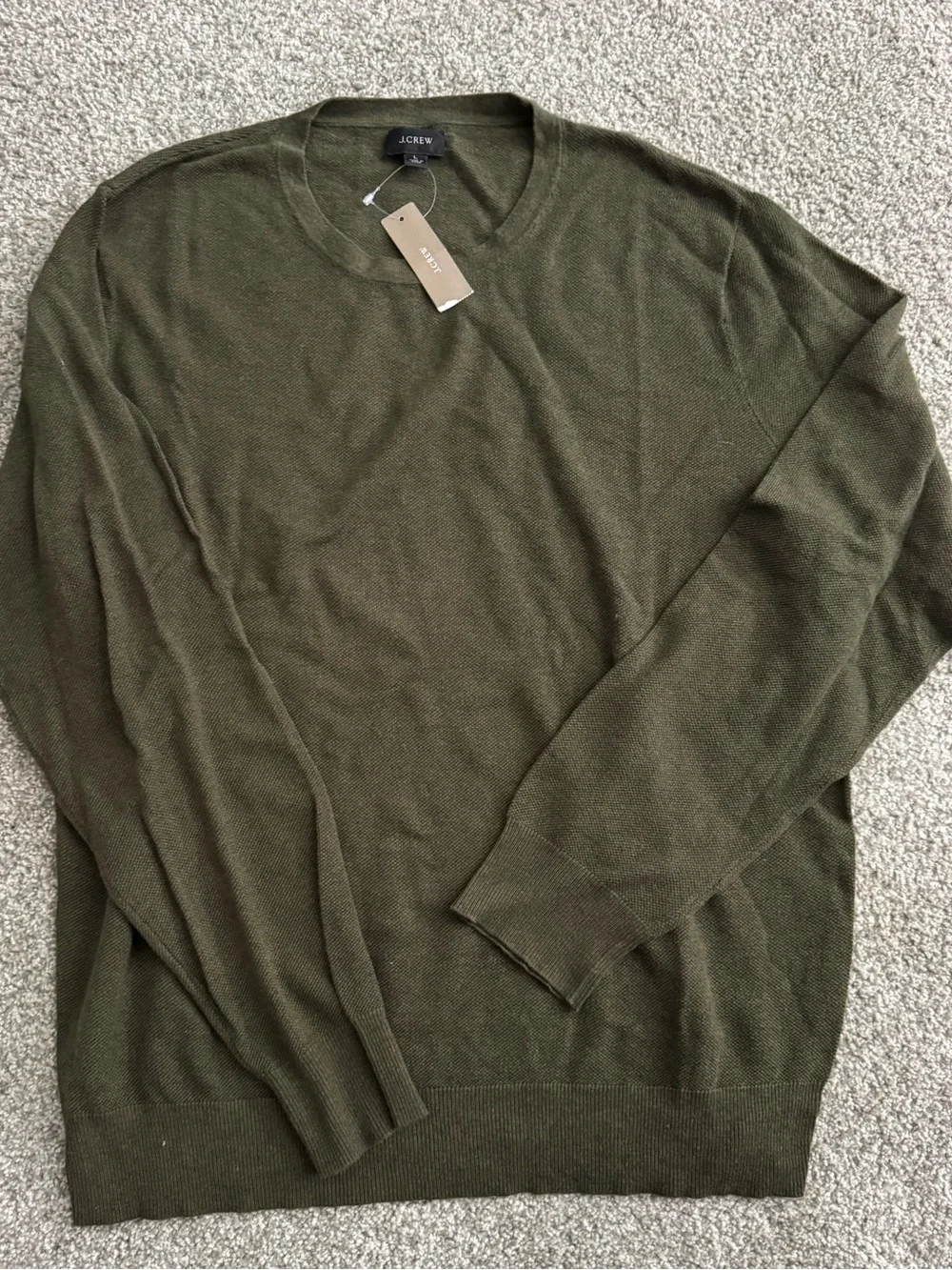 J. Crew Men's Olive Crewneck Sweater